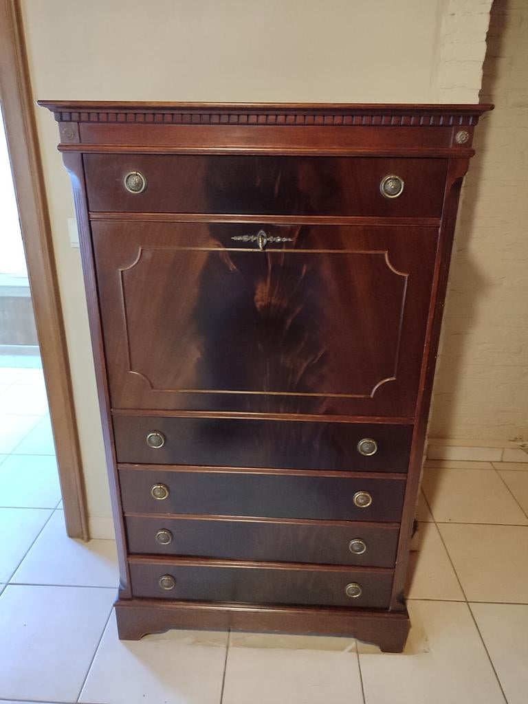 Secretaire bureau meubel kast schrijftafel antiek hout, Ophalen