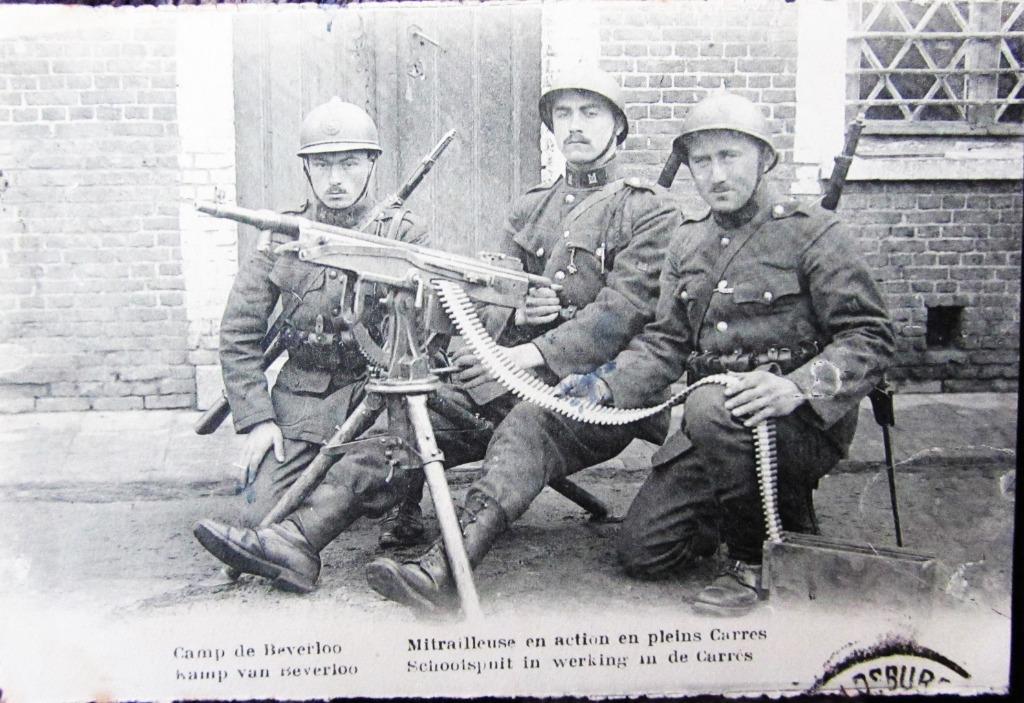 ZICHTKAART BEVERLOO- SOLDATEN OP OEFENING  1922, Verzamelen, Ophalen of Verzenden, 1920 tot 1940, Gelopen, Overige thema's