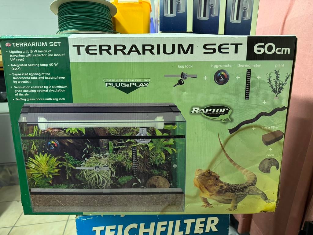 Raptor terrarium set, Ophalen, Nieuw, Terrarium of Paludarium