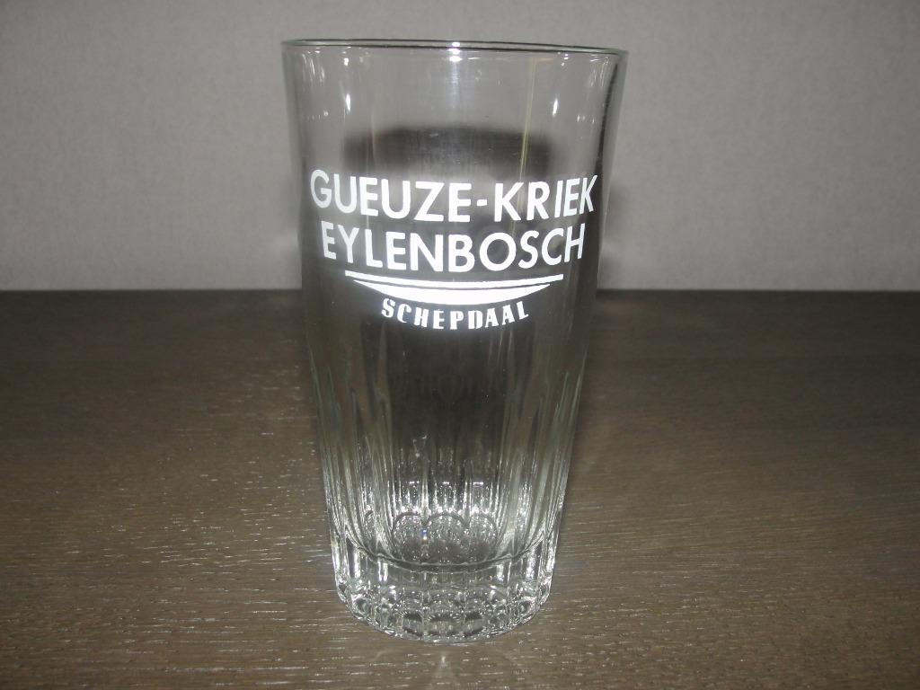 Gueuze - Kriek Eylenbosch glas Schepdaal (Hoogte 14,2cm), Verzamelen, Ophalen of Verzenden, Zo goed als nieuw, Glas of Glazen