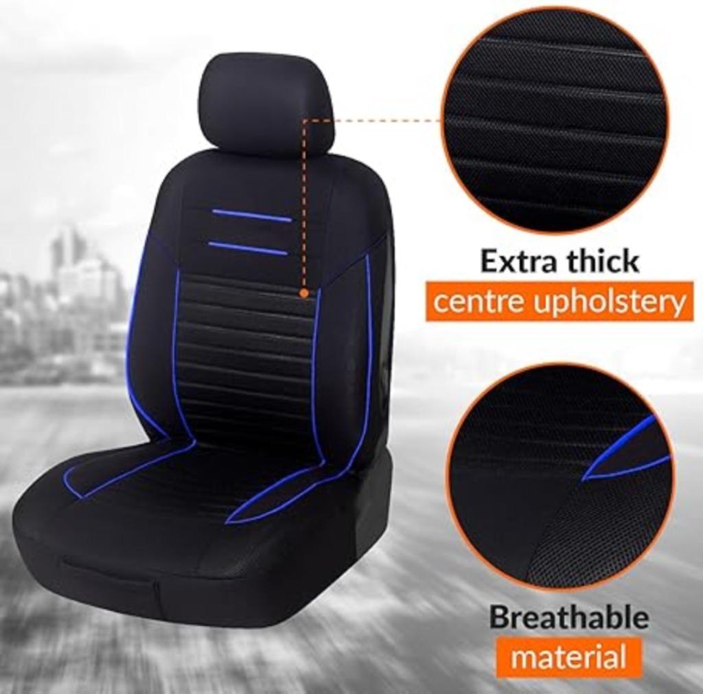 Autostoelhoezen universeel |  zwart & blauw set 🚗, Auto-onderdelen, Interieur en Bekleding, BMW, -, Verzenden, -