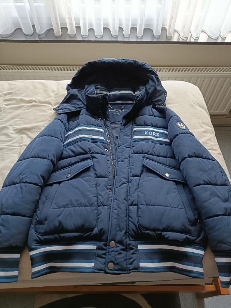 Winterjas, Ophalen, Maat 52/54 (L), Blauw, Zo goed als nieuw