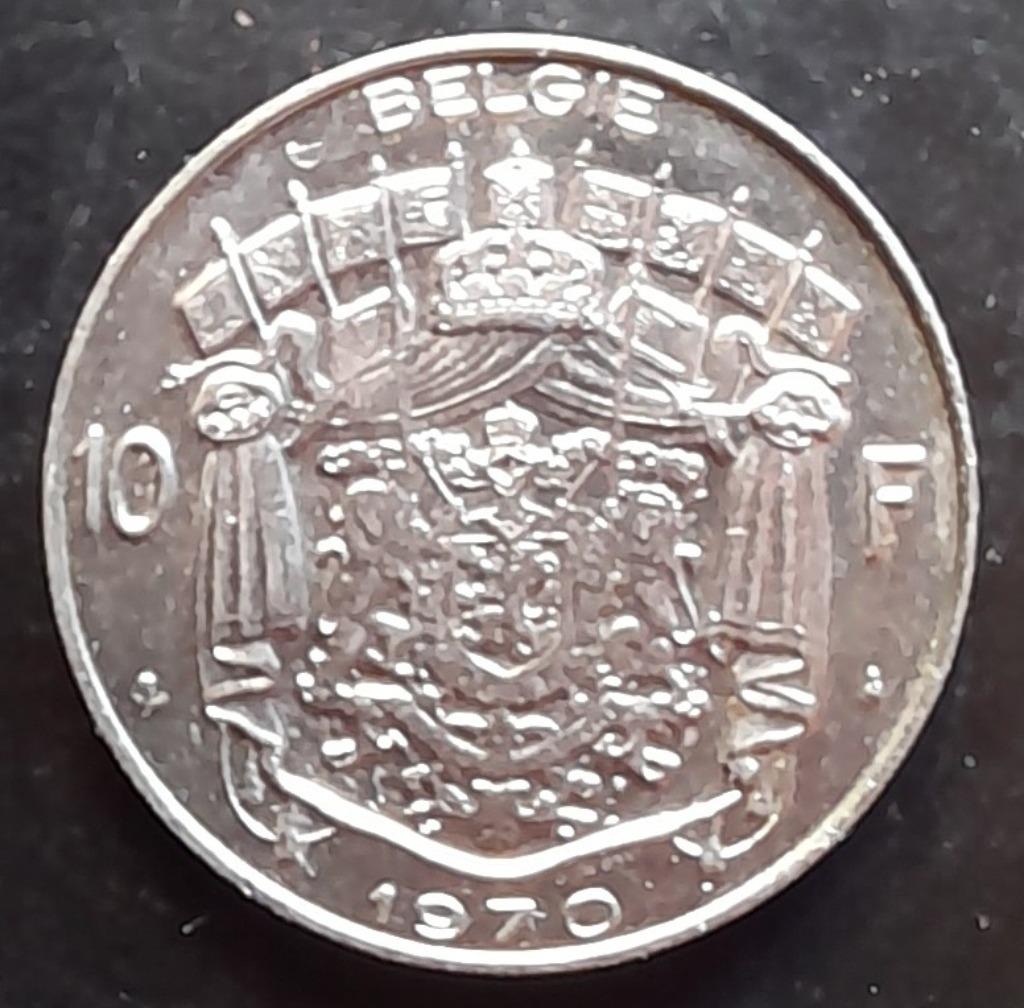 10 fr muntstuk Boudewijn 1970  nederlands, Ophalen of Verzenden, Losse munt