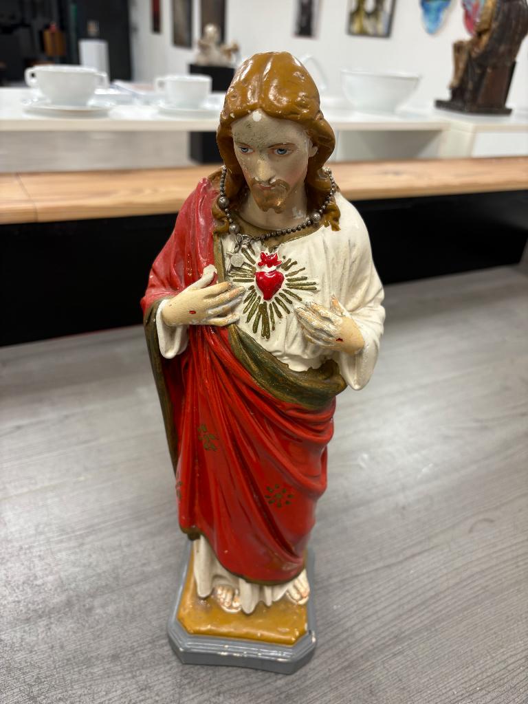 Heiligenbeeld Heilig Hart gips, Antiek en Kunst, Antiek | Religieuze voorwerpen, Ophalen of Verzenden