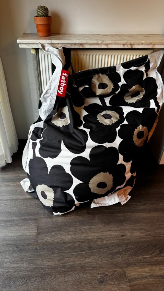 Zitzak FATBOY met print Marimekko, Huis en Inrichting, Ophalen, Gebruikt, Zwart, Zitzak