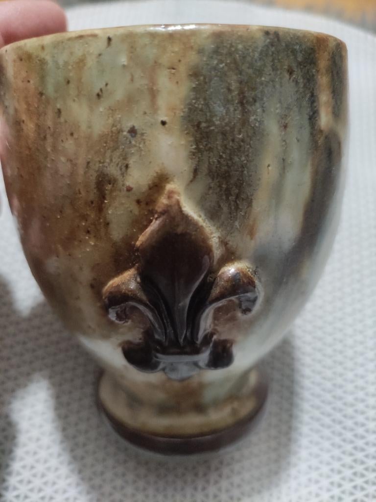 Chope tasse Fleur De Lys En Grès émaillé, Enlèvement