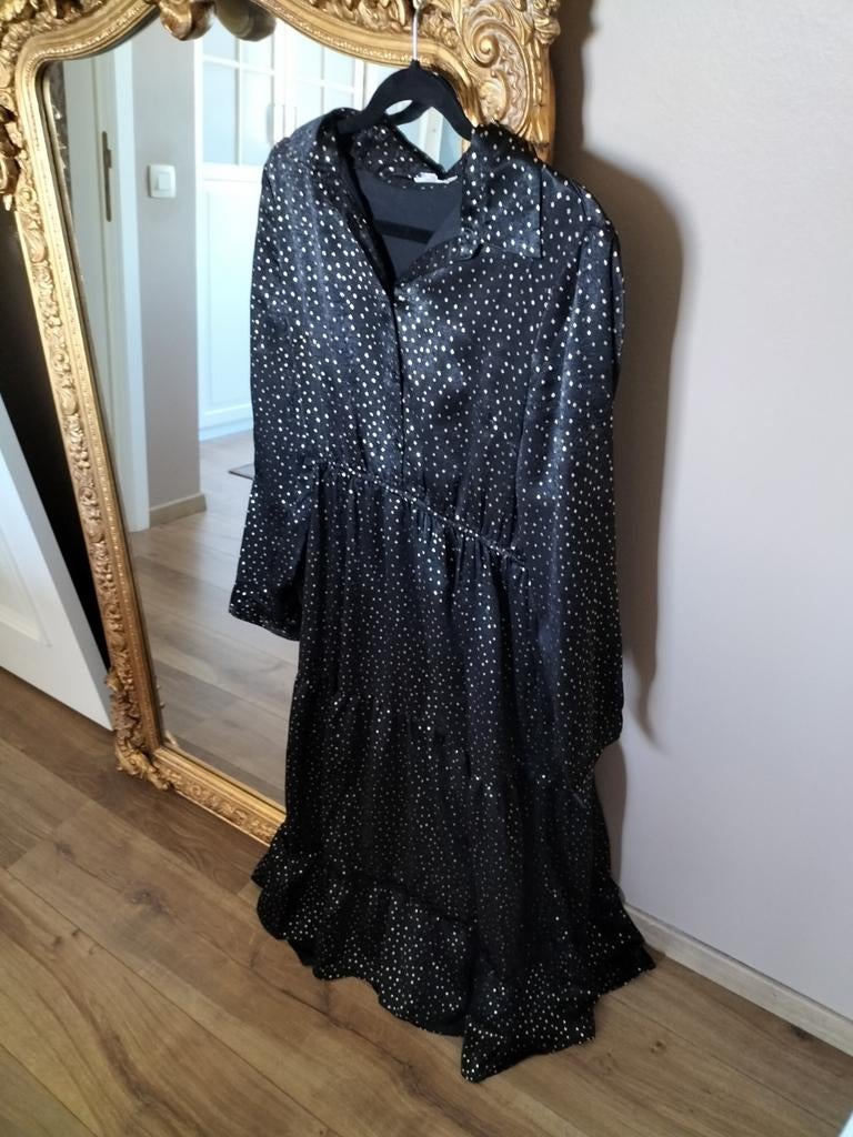 Jurk, maxi dress, bohemian jurk, boho dress, Maat 38/40 (M), Zwart, Ophalen of Verzenden, Onder de knie