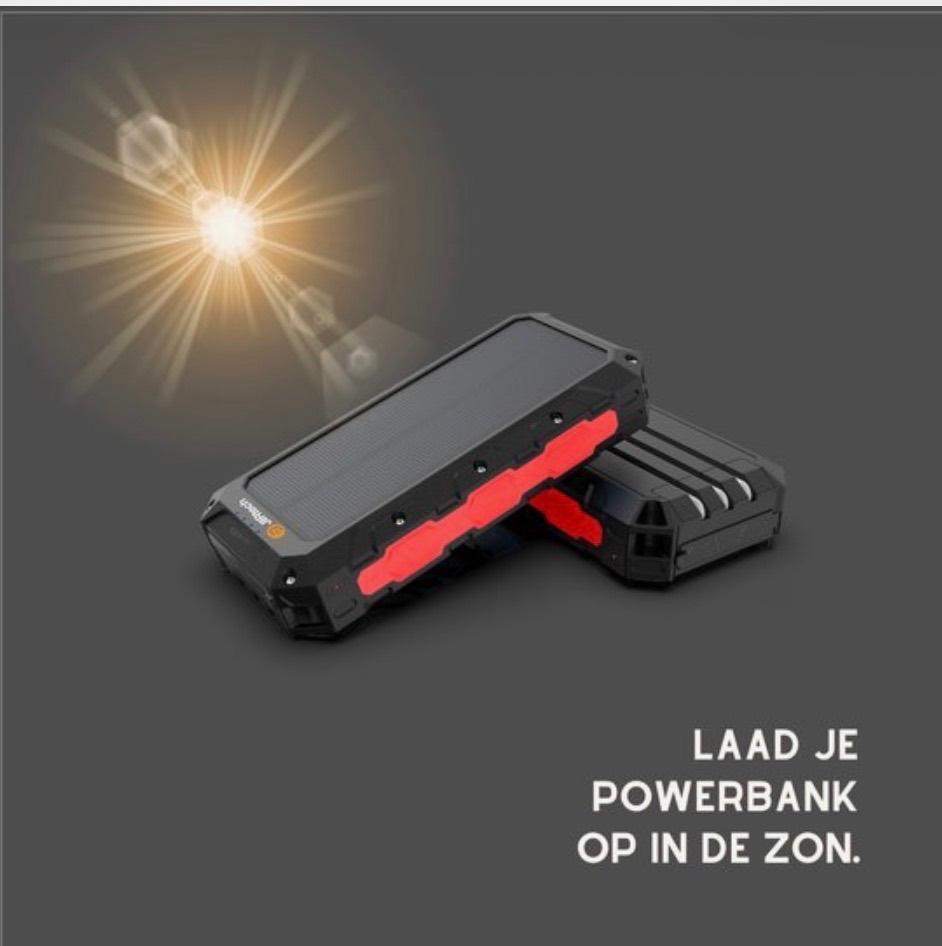 Solar Powerbank 30 000 mAh, Telecommunicatie, Powerbanks, Ophalen of Verzenden, Nieuw, JIR tech