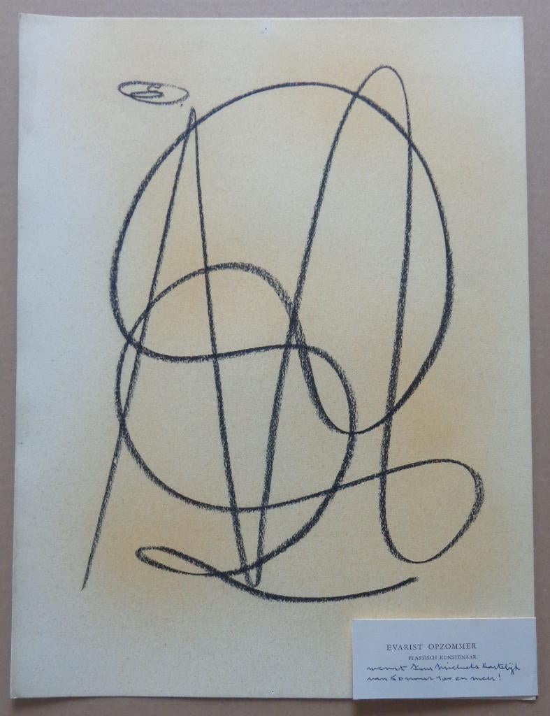 EVARIST OPZOMMER / ABSTRACTIE / ORIGINEEL WERK 40x30cm MONO, Ophalen of Verzenden