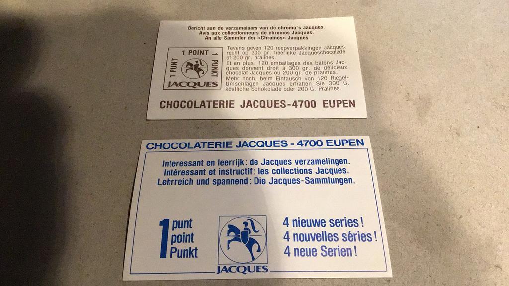 Points fidélité chocolat Jacques (f4), Collections, Marques & Objets publicitaires, Enlèvement ou Envoi, Comme neuf, Ustensile