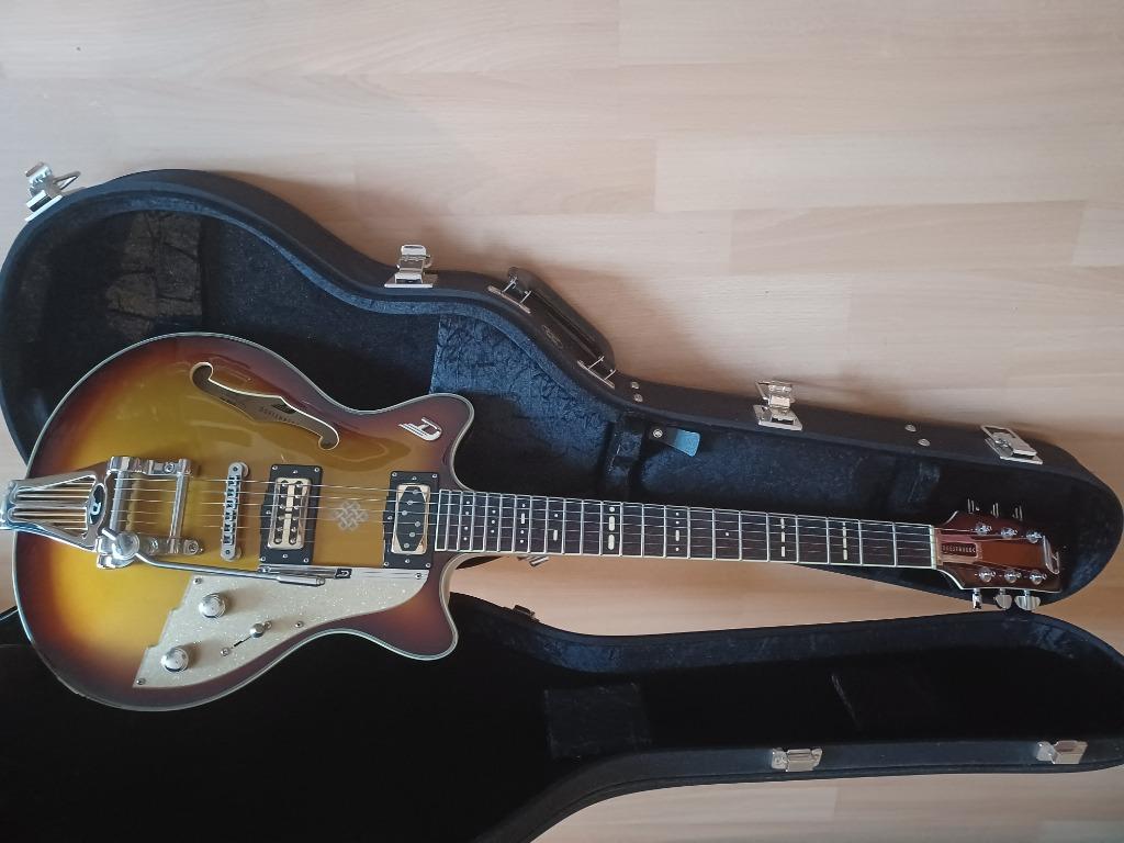 Düsenberg Joe Walsh Gold Burst, Ophalen, Zo goed als nieuw, Hollow body, Overige merken
