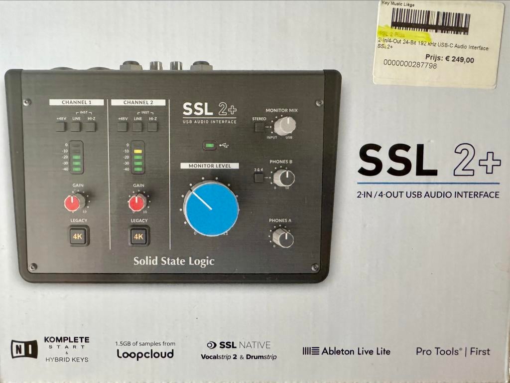 Solid State Logic SSL 2+ (2022) — excellent état, Audio, Tv en Foto, Professionele apparaten, Ophalen of Verzenden, Zo goed als nieuw