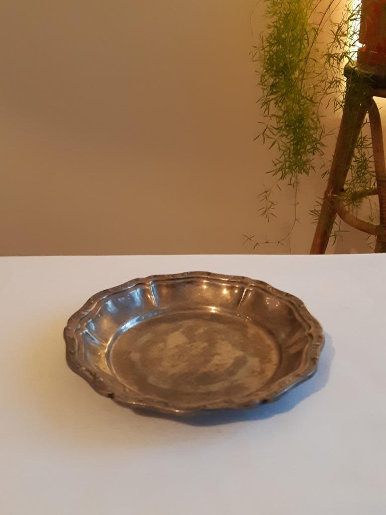 Vintage zilveren bord uit 1950 Wiskemann met stempel, Ophalen of Verzenden, Zilver