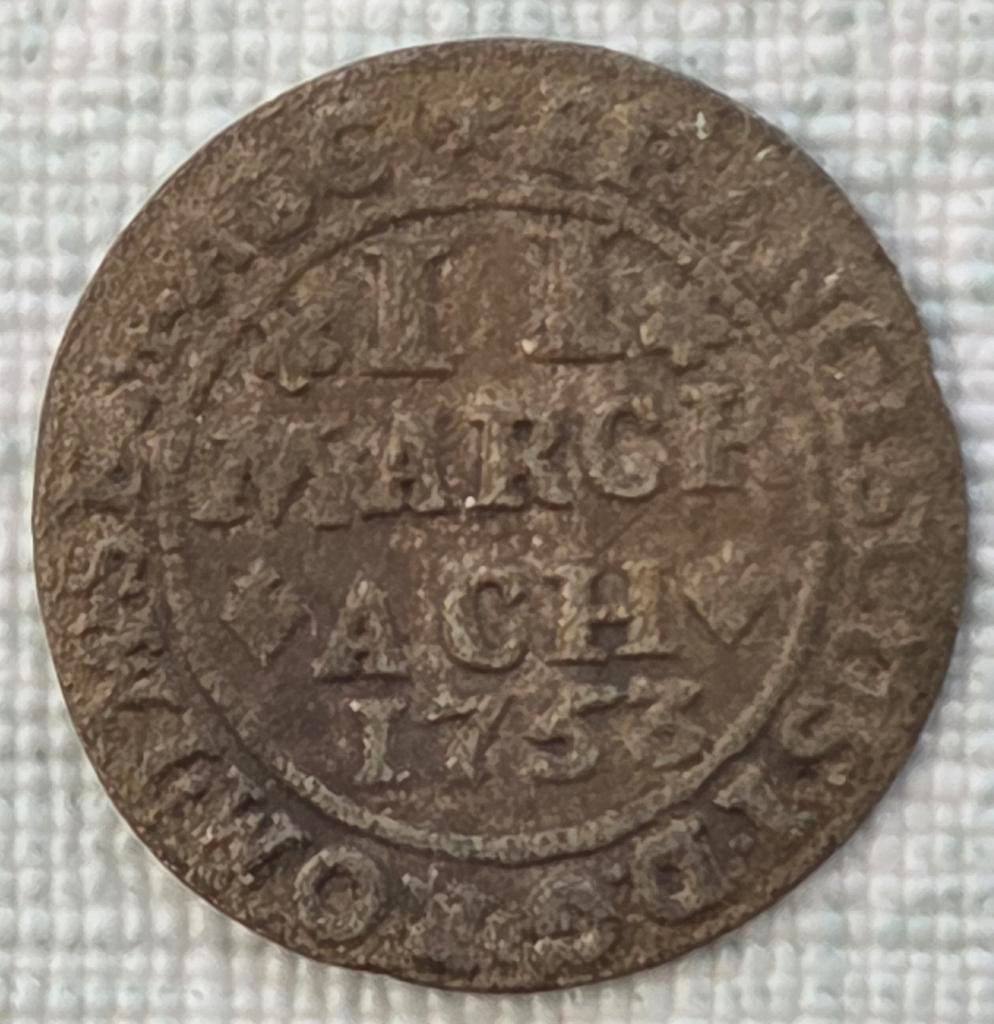 2 Mark Aachen 1753, Ophalen of Verzenden