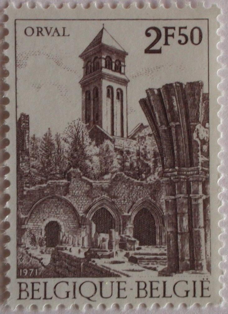 PZ53 België1971 postzegel 1592**	Abdij van Orval, Enlèvement ou Envoi, Non oblitéré, Neuf