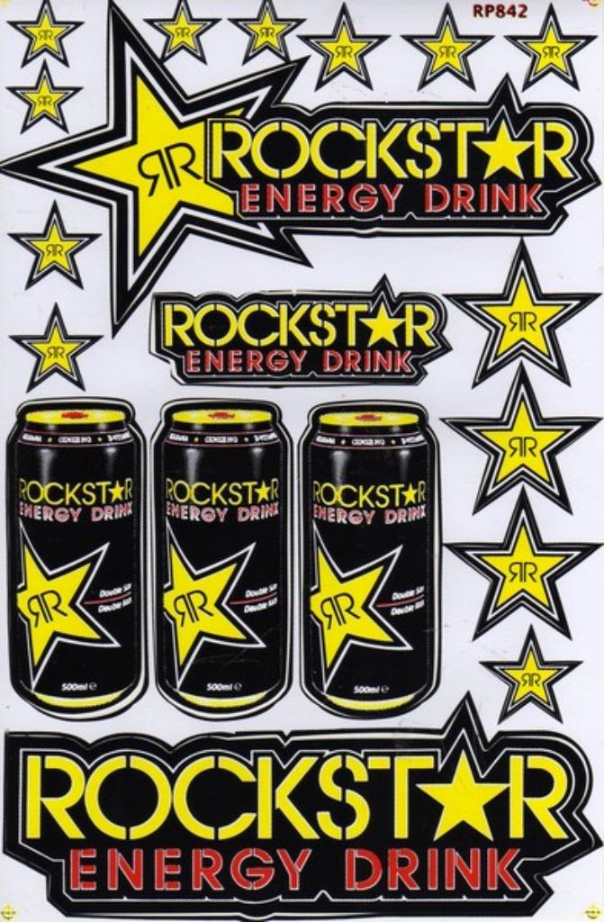 Rockstar Energy Drink stickerset stickervel stickers sticker, Motoren, Ophalen of Verzenden