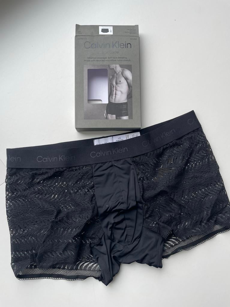 CK Sculp Lace Boxer, Kleding | Heren, Ondergoed, Verzenden, Zwart, Calvin Klein, Boxer