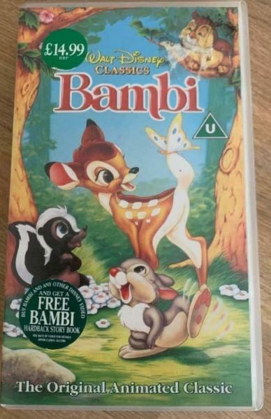VHS Bambi, Ophalen of Verzenden, Bambi of Dumbo, Gebruikt, Overige typen