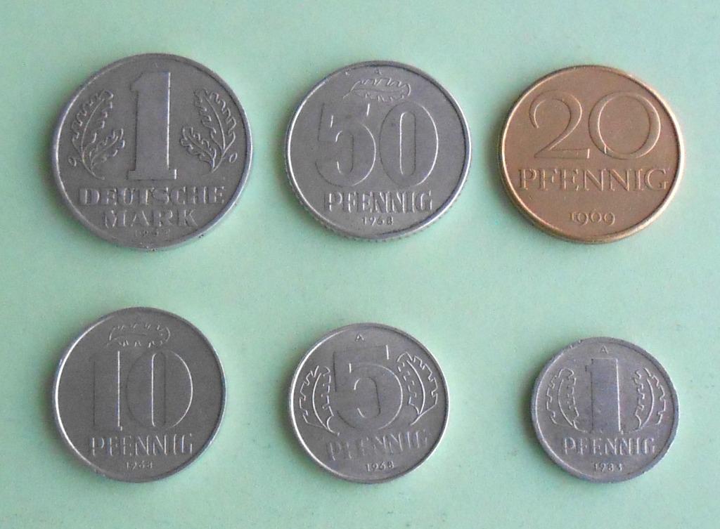 6 monnaies - Allemagne de l'Est, Enlèvement ou Envoi, Allemagne, Monnaie en vrac