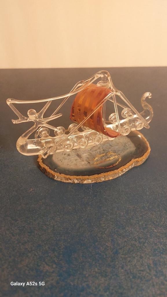 Sculpture artistique en verre. (Longship viking)., Enlèvement ou Envoi