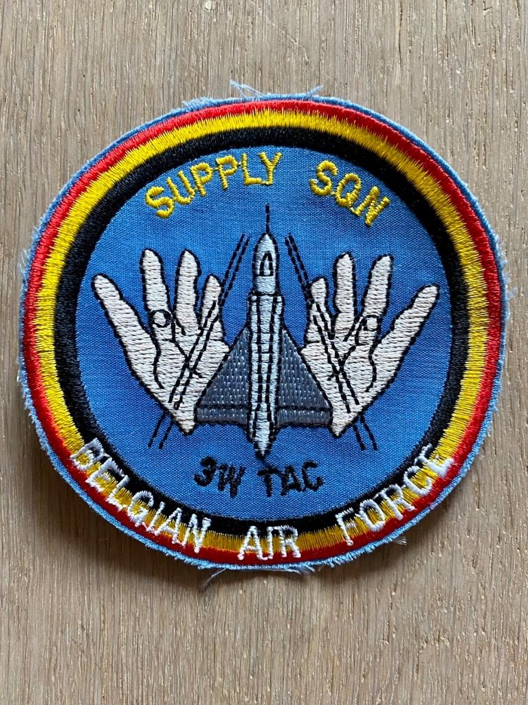 Belgian Air Force - 3W TAC - Supply SQN, Ophalen of Verzenden, Zo goed als nieuw, Patch, Badge of Embleem