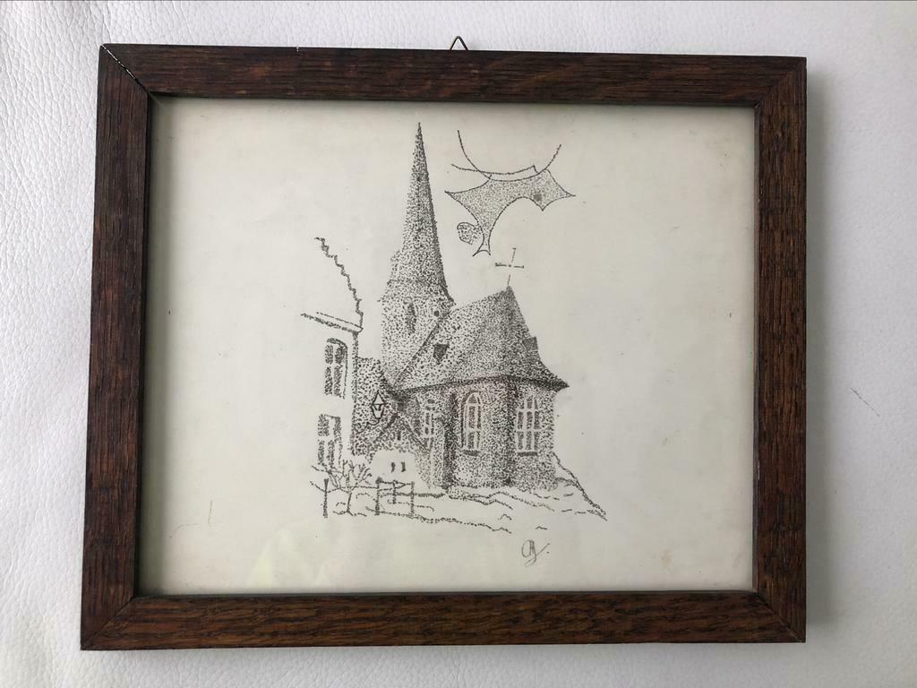 Werkje van onbekende artiest, met handtekening, Ophalen of Verzenden