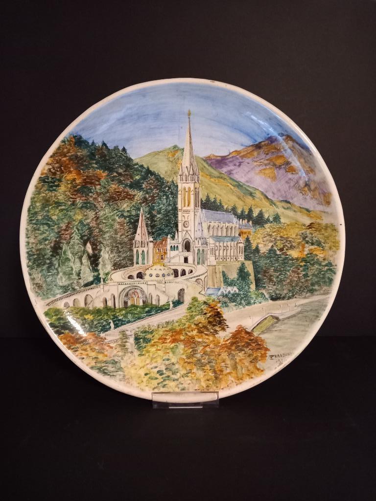 Grote wandschotel Lourdes - 1951 - gesigneerd, Ophalen of Verzenden