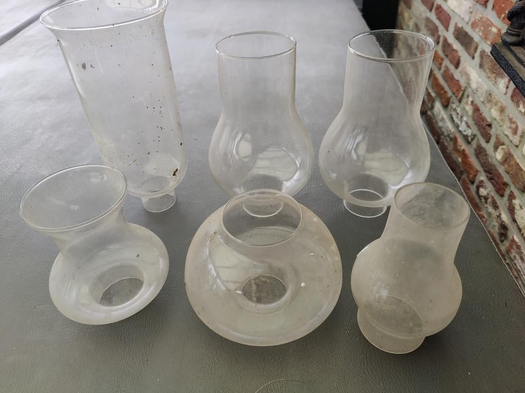 6 glazen voor olielampen, Enlèvement ou Envoi