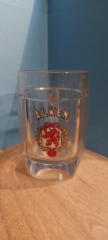 Glazen pot Alken in email opschrift van Cristal Alken, Verzamelen, Ophalen of Verzenden