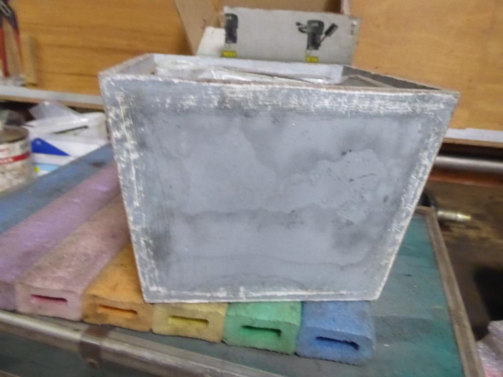 Bloempot grijze, Overige materialen, Vierkant, Binnen, Ophalen of Verzenden