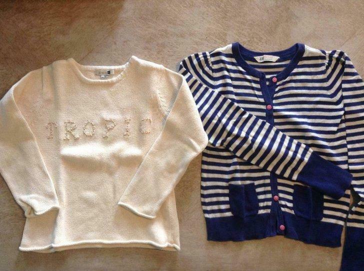 tricot trui meisjes 8jr: écru Zara, streepjes H&M, Ophalen, Gebruikt, Meisje, Trui of Vest
