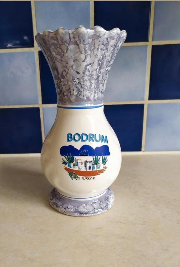 Petit vase bleu à motifs, Enlèvement ou Envoi, Utilisé, Bleu