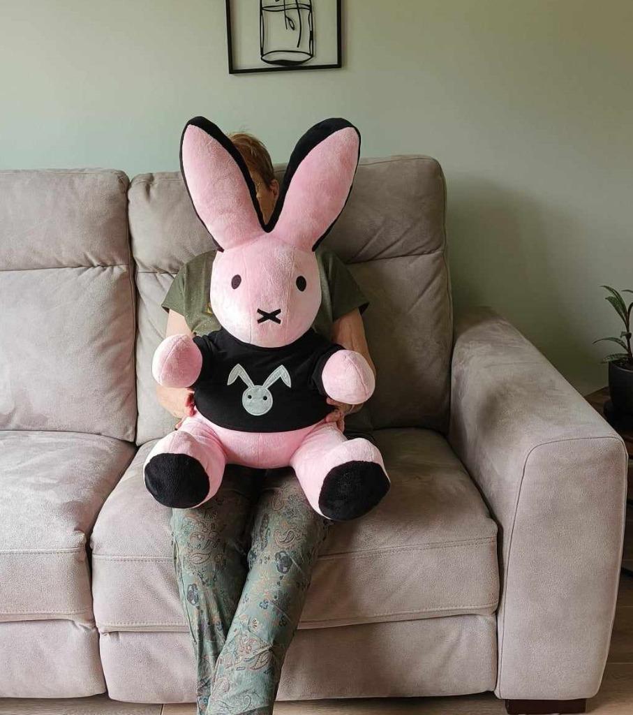 Grande peluche lapin assis, Enlèvement, Comme neuf, Lapin