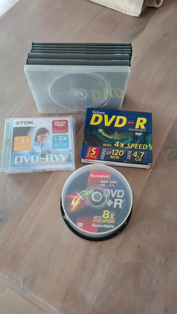 DVD-RW-, DVD+R-, DVD-R + dozen, Computers en Software, Beschrijfbare discs, Ophalen of Verzenden, Zo goed als nieuw, Dvd