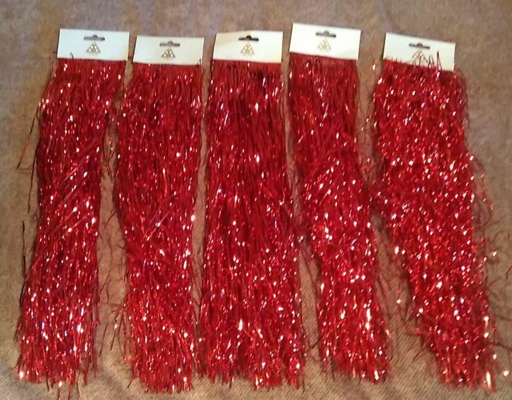kerstslingers rood kort NIEUW. Per set van 5 stuks, Diversen, Kerst, Ophalen of Verzenden, Nieuw