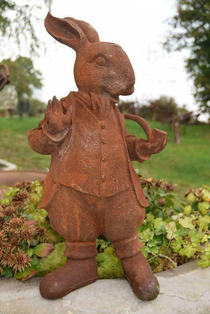 Grappig gietijzeren konijn, meneer konijn (Alice in, Ophalen of Verzenden, Nieuw, Overige materialen, Dierenbeeld