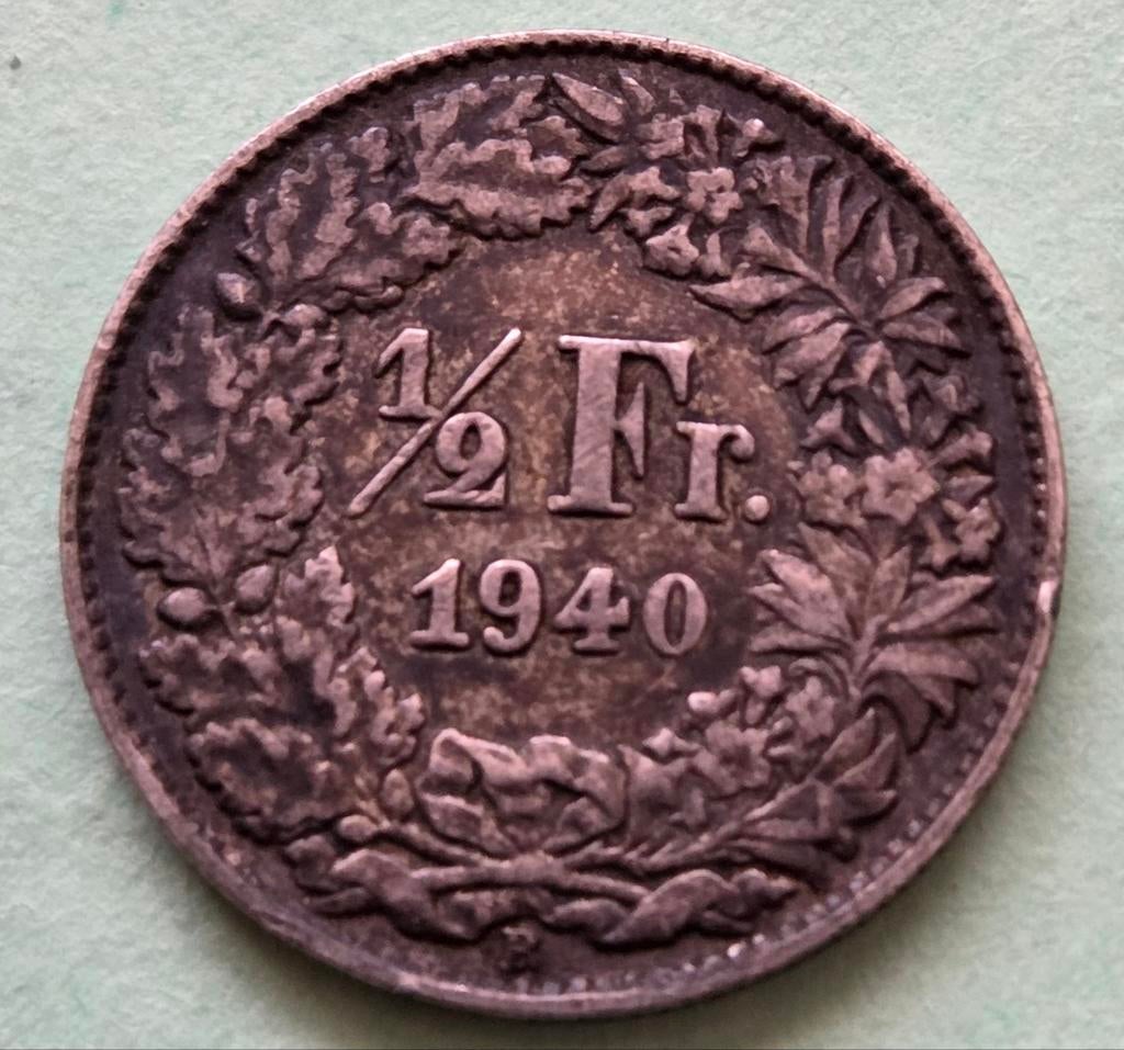 1/2 DM 1940 ZILVER., Ophalen of Verzenden, Zilver