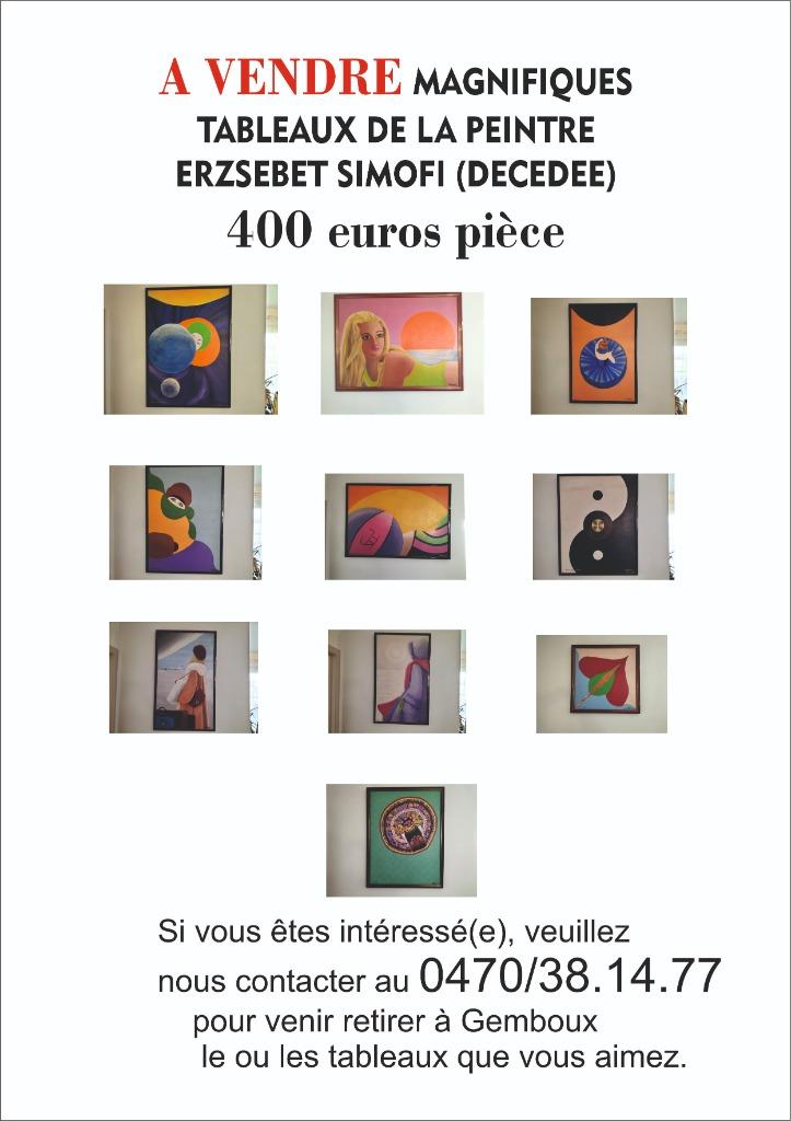 Tableaux modernes, Ophalen