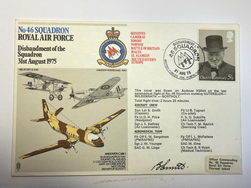 ww2 Commemorative cover - 46 Squadron op 31 augustus 1975, Ophalen of Verzenden