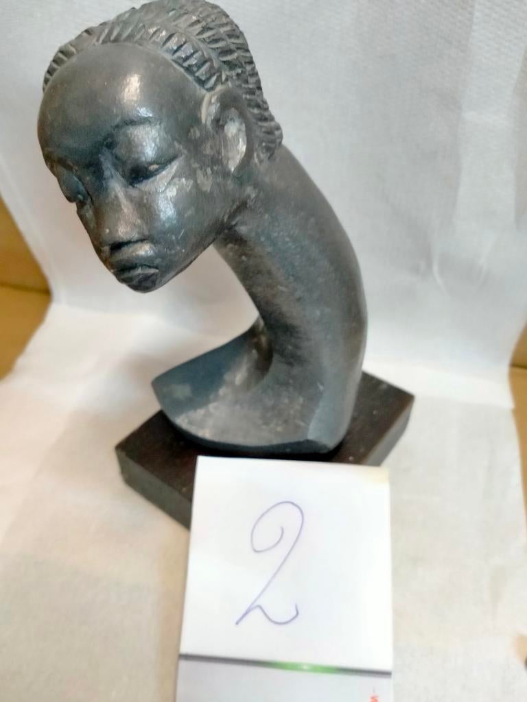 Zwaar tinnen beeld gemaakt in Congo, Antiek en Kunst, Ophalen