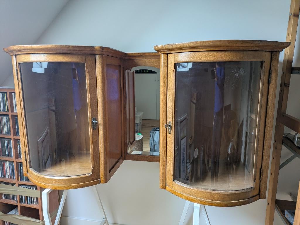 Kast prachtig bovenstuk met spiegel vintage, Ophalen, Gebruikt, 100 tot 150 cm, Vintage