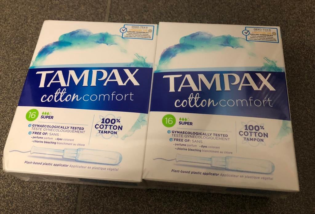 Tampons Tampax cotton comfort. 2stuks, Enlèvement ou Envoi