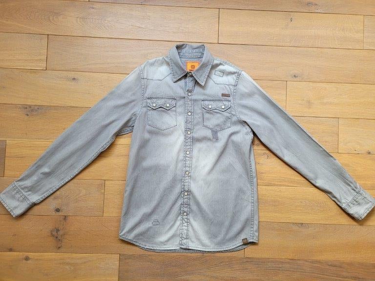 grijs jeanshemd Indian Blue Jeans 14 jaar - maat 164, Overhemd of Blouse, Ophalen of Verzenden, Zo goed als nieuw, Jongen