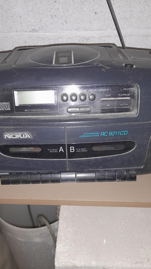 Desk cassette double, radio, CD, Ophalen of Verzenden