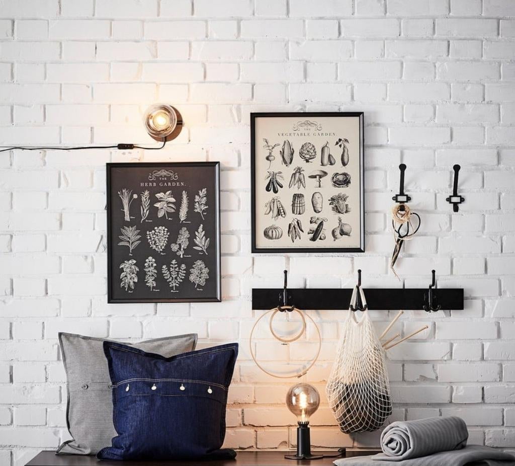 Lot de 2 cadres poster IKEA KNOPPÄNG 40x50cm, Huis en Inrichting, Ophalen, Minder dan 10 m², Zwart, Moderne