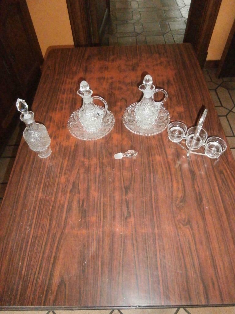 Présentoir sel-poivre-huile-vinaigre en verre, Ophalen, Gebruikt, Glas