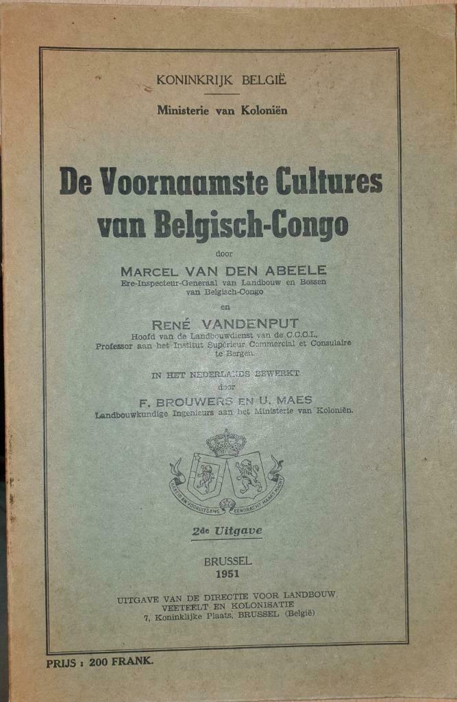 De voornaamste cultures van Belgisch-Congo, Gelezen, Ophalen of Verzenden, Van den Abeele Marcel, Natuurwetenschap