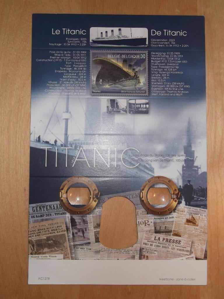 Titanic lunettes 3D bril, Timbres & Monnaies, Timbres | Europe | Belgique, Enlèvement ou Envoi