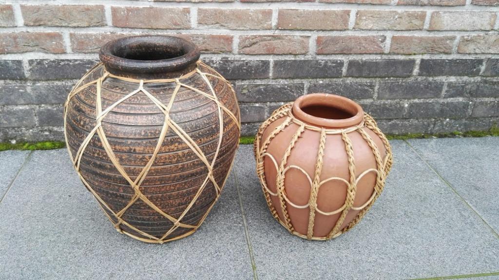 Set decoratieve vazen/kruiken, Huis en Inrichting, Ophalen, Gebruikt, Overige kleuren, Aardewerk of Porselein