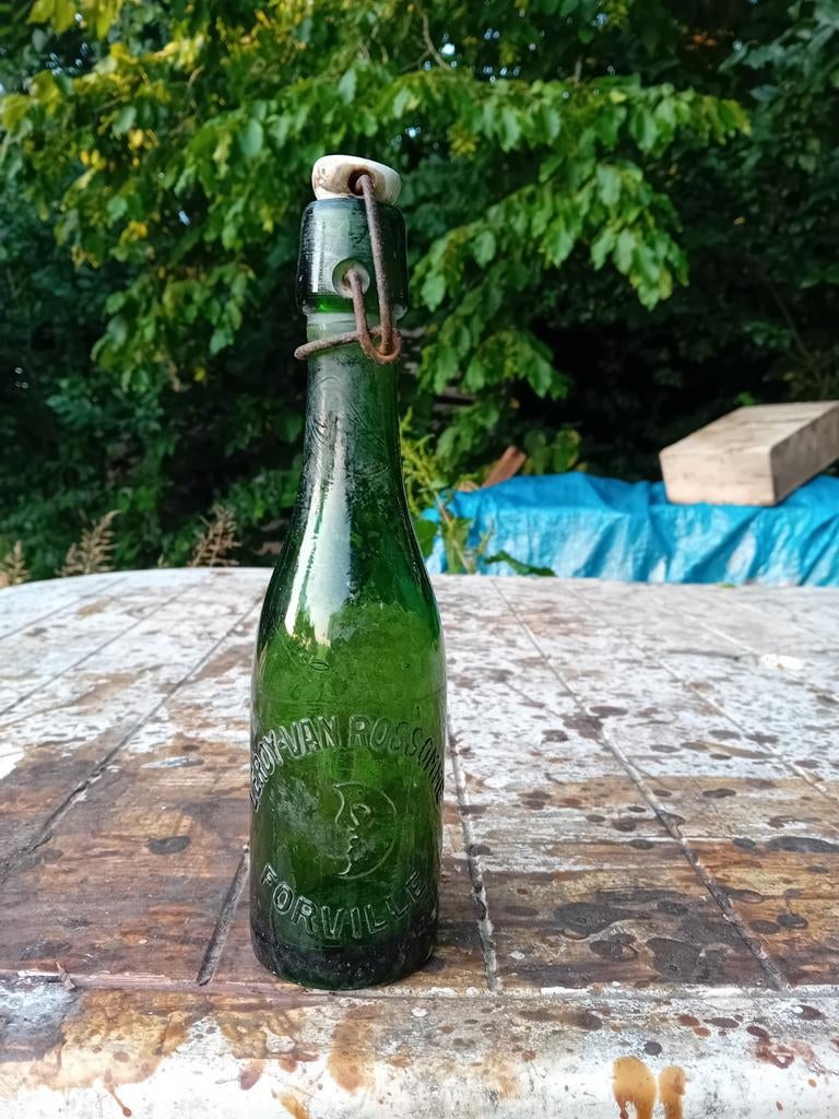 Ancienne bouteille de bière vintage Leroy Van Rossome Forvil, Enlèvement ou Envoi, Utilisé